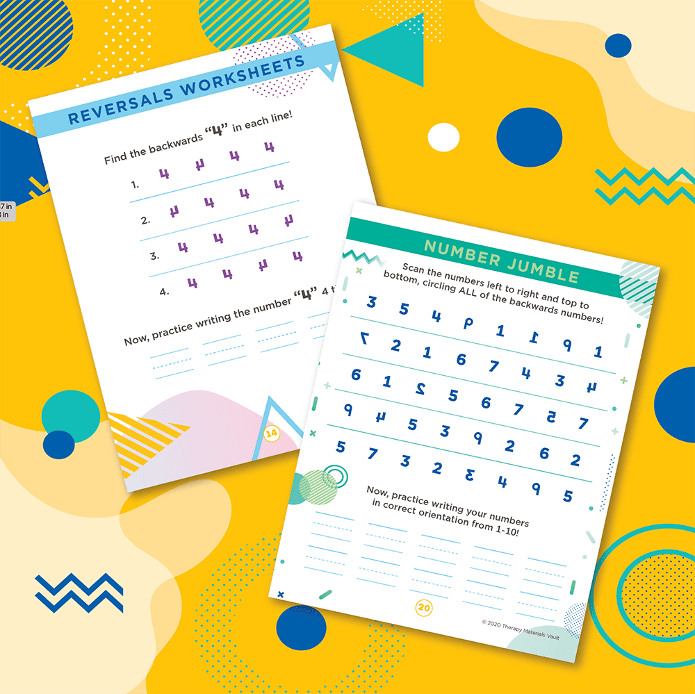 Letter and Number Reversals Packet TMV