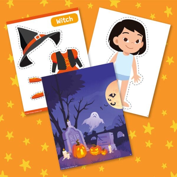 Spooky Scary Dress-Up: Halloween Themed Paper Dolls